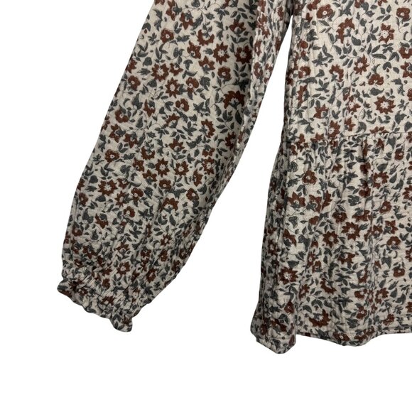 Rylee + Cru Prairie Stone vintage floral Pea plum boxy fit blouse Women's sz M - Picture 6 of 9